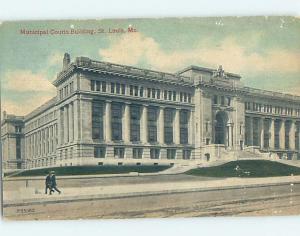 Damaged-Back Divided-Back COURTHOUSE SCENE St. Louis Missouri MO d3087