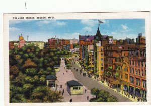 P1728 old unused postcard tremont street scene boston mass