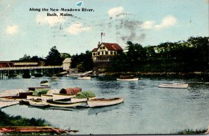 Massachusetts Bath View Along The New Meadows River 1913
