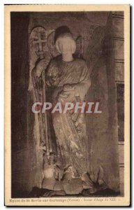 Postcard Ancient Church of St Bavin Sur Gartempe Statue of & # 39Ange