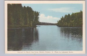 Approach To Devil's Gap Camp, Kenora, Ontario, Vintage PECO Postcard