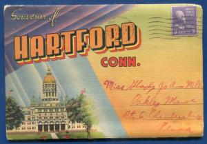 Hartford Connecticut conn ct Mutual Bldg Air view postcard folder