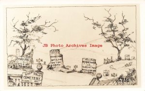 Comic, RPPC, , Faro Jake, Boot Hill Cemetery Headstones, HR Photo No 4850