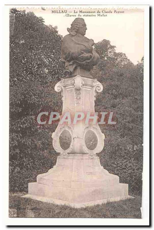 Millau Old Postcard Monument Claude Peyrot Work of statuary Mallet