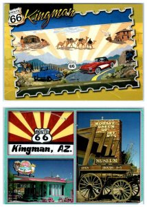 2 Postcards ROUTE 66 Roadside Scenes KINGMAN, ARIZONA  AZ ~ 4x6 Modern 1910-11