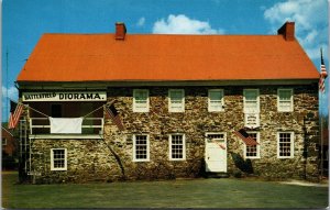 Vtg Gettysburg Pennsylvania PA Dobbin House Battlefield Diorama Postcard