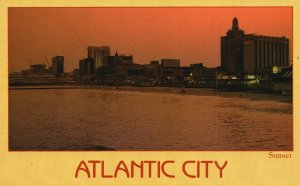 Vintage Postcard Boardwalk Lights at Night Atlantic City New Jersey NJ