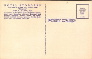 Linen Postcard Multiple Views of Hotel Stoddard in La Crosse, Wisconsin