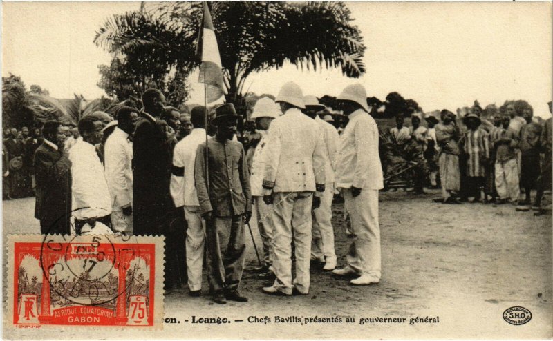 PC CPA GABON, LOANGO, CHEFS BAVILIS, GOVERNEUR GÉNÉRAL, Postcard (b21773)