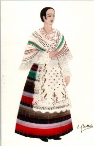 Pretty Spanish Lady - Artist Signed - 1940s