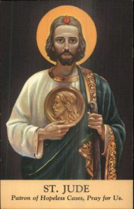 Religious LINEN - St. Jude Jesus Christ - Patron of Hopeless Cases Chicago IL