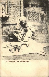 EGYPT Egyptian Man Snake Charmer c1910 Postcard
