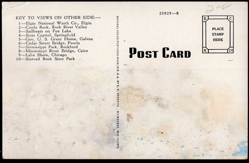 Illinois MultiView - State Map of ILLINOIS - LINEN