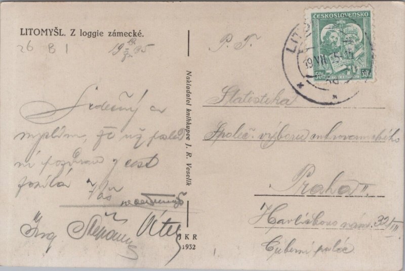 Czech Republic Litomysl z Loggie Zamecke, Litomyšl Vintage RPPC C139