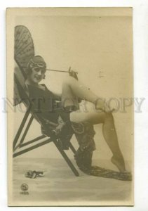 3119350 BELLE Woman in Swimwear w/ JAPAN UMBRELLA Vintage PHOTO