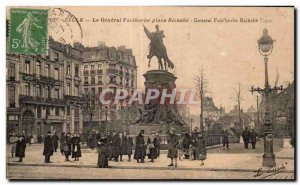 Old Postcard The General Faidherbe Lille Place Richbe General Faid grass Rich...