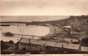 Vintage Postcard 1910's View of Dover The Harbour From Castle England UK 