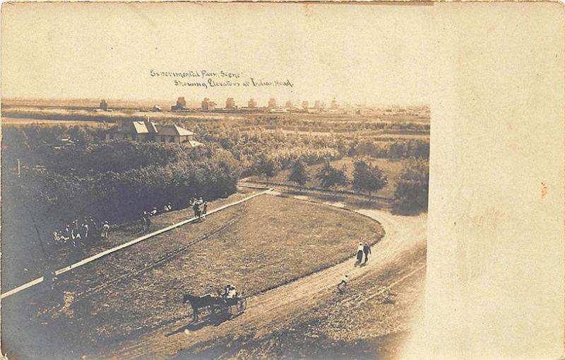 Indian Head SK Canada Experimental Farm and Elevators Scene RPPC Postcard