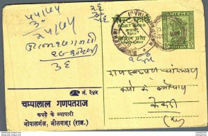 India Postal Stationery Ashoka 5ps