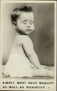 Bedford OH Ohio BL Marble Chair Co Cute Baby Adv Real Photo Postcard