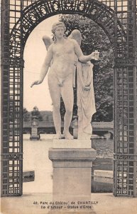 US36 postcard France Parc du chateau de Chantilly il d'Amour statue Eros