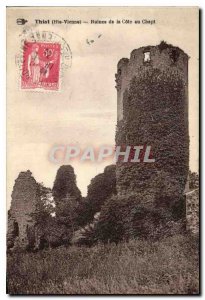Postcard Old Thiat Haute Vienna Cote Ruins in Chapt