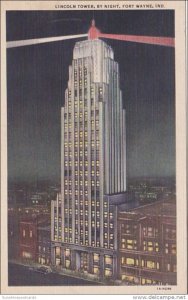 Indiana Fort Wayne Lincoln Tower By Night 1949 Curteich