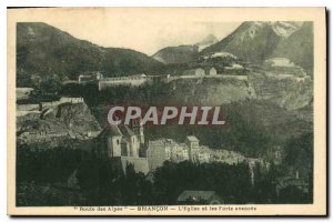 Old Postcard Route Briancon Alpes The Church and the Armed Advances