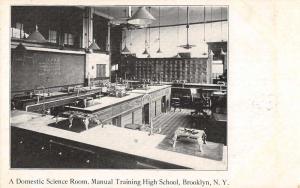 Brooklyn New York Manual Training High School Science Room Postcard K93394