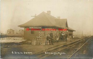 Depot, Minnesota, Bricelyn, RPPC, Chicago Northwestern Railroad, Photo