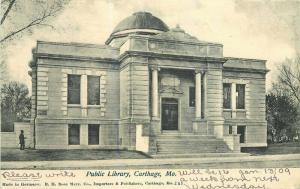 Carthage Missouri Public Library Merc 1909 Postcard 3061