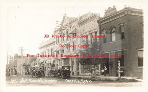 NE, Osceola, Nebraska, RPPC, West Side of Square, Business Section, Photo