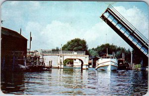 Postcard BRIDGE SCENE Port Dover Ontario ON AK2321