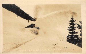 RPPC Snow Plow Emigrant Gap, California Placer Co. c1910s Vintage Photo Postcard