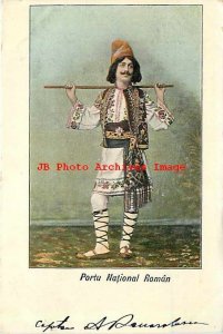 Romania, Portu National Roman, Man in Native Costume, Fortuna Palatul Nifon