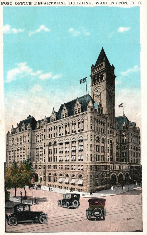 Vintage Postcard 1920's The Post Office Department Building Washington D.C.
