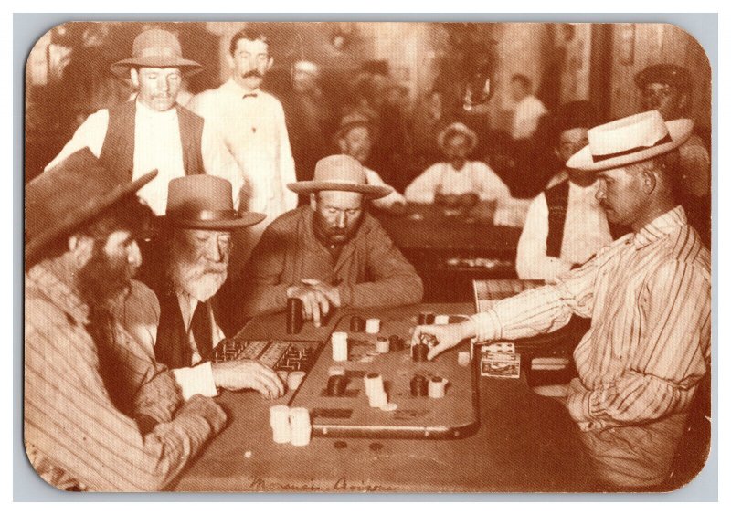 Old West Collector's Series Postcard Saloon Gambling 