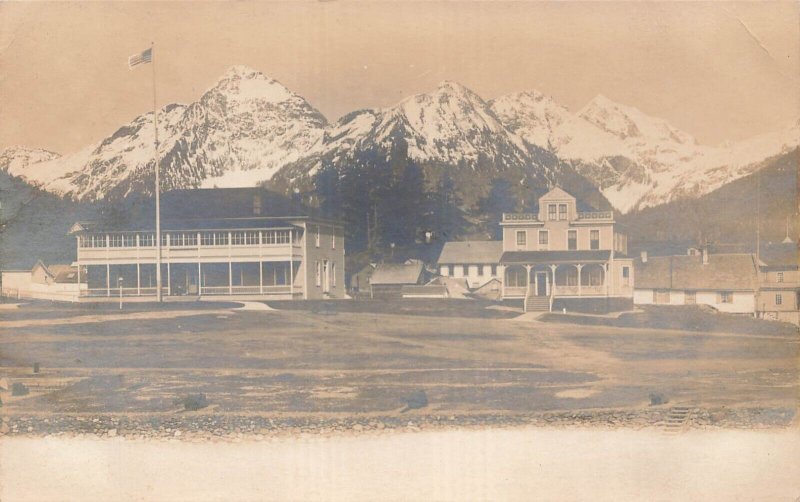 SITKA ALASKA AK~PYRAMID PEAKS~1900s REAL PHOTO POSTCARD