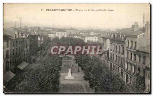 Old Postcard Villefranche Square Under Prefecture