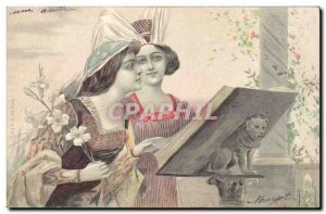 Old Postcard Fantasy Illustrator Leo Women