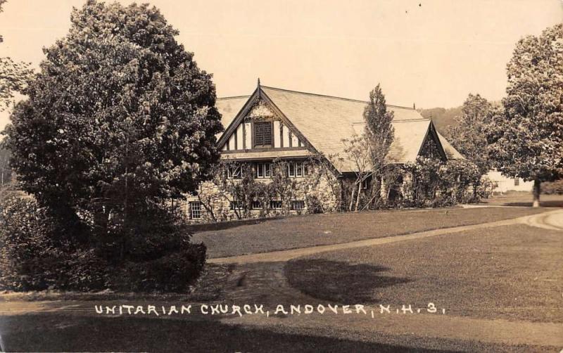 Andover New Hampshire Unitarian Church Real Photo Antique Postcard K28828