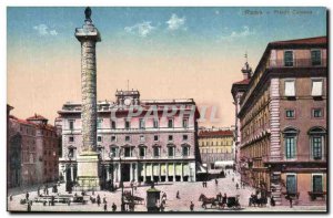 Old Postcard Roma Plaza Colonna