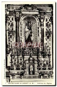 Old Postcard Notre Dame De Laghet Interior From I & # 39Eglise