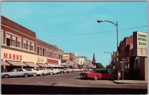 Fourth Street Devils Lake ND Woolworths Manns 1960s Vintage Postcard H82