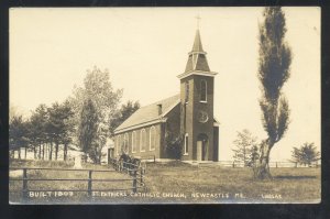 RPPC NEWCASTLE MAINE ST. PATRICKS CATHOLIC CHURCH VINTAGE REAL PHOTO POSTCARD