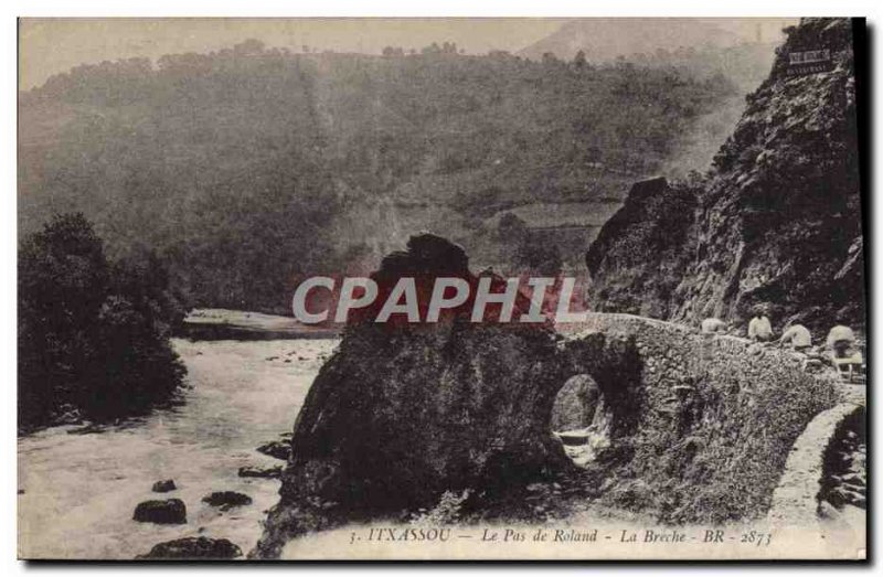 Old Postcard Itxassou the Pas de Roland La breche