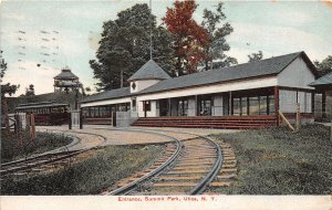 J41/ Utica New York Postcard c1910 Summit Park Trolley Depot Station 236