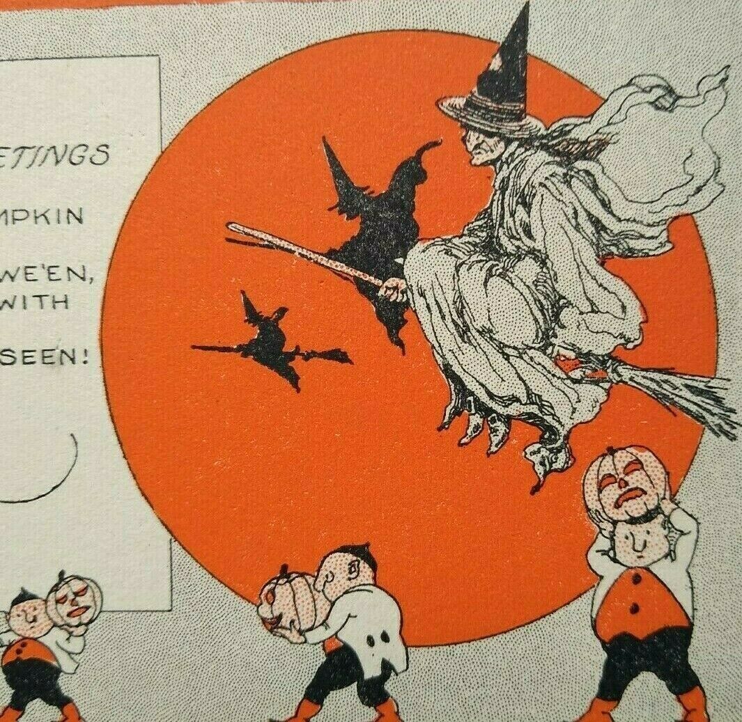 vintage halloween witch postcards