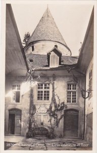 Switzerland Chateau D'Oron Cour interieure et Tour Real Photo