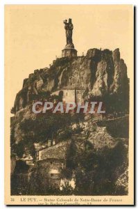Old Postcard Le Puy Colossal Statue of Our Lady of France on the Rock Corneille